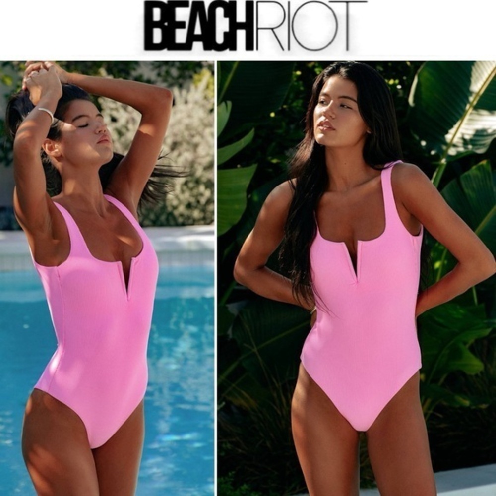 Beach Riot Core Collection Tropez One Piece Prism Pink Pink Swimsuit S NWT 170$